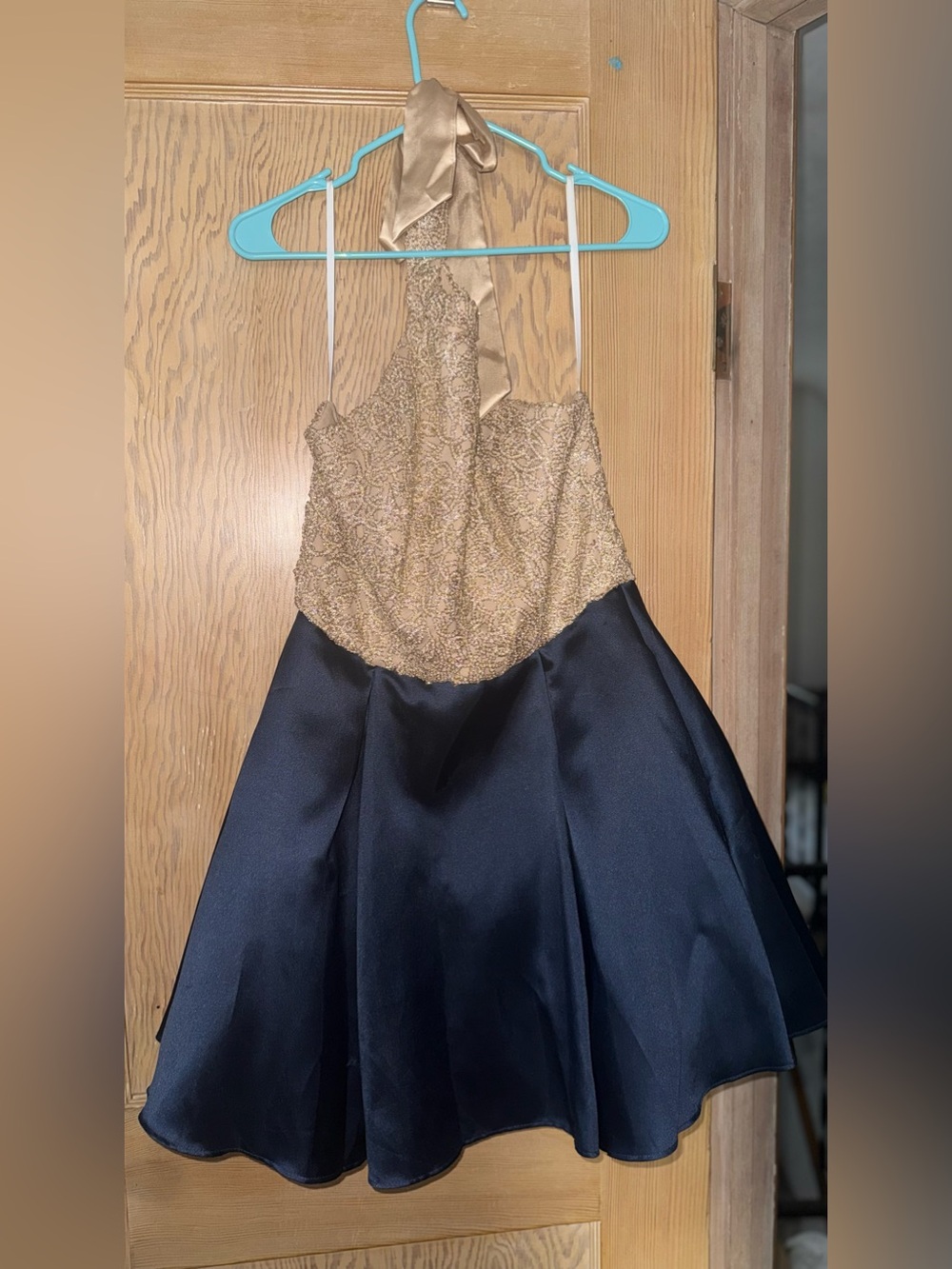 Sparkle Halter Bodice Navy Skirt Girls' Party Dress